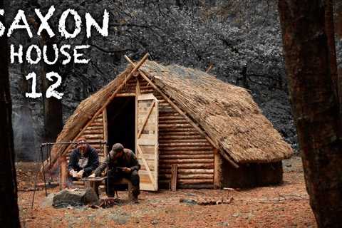 Building a Thatch Roof House with Hand Tools: Bushcraft Saxon Shelter (PART 12)