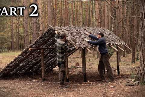 Building a Viking Turf Roof House: Roof Frame - Bushcraft Project (PART 2)