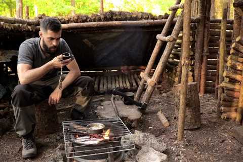 Bushcraft Camp & Fishing: Catch and Cook Over The Fire