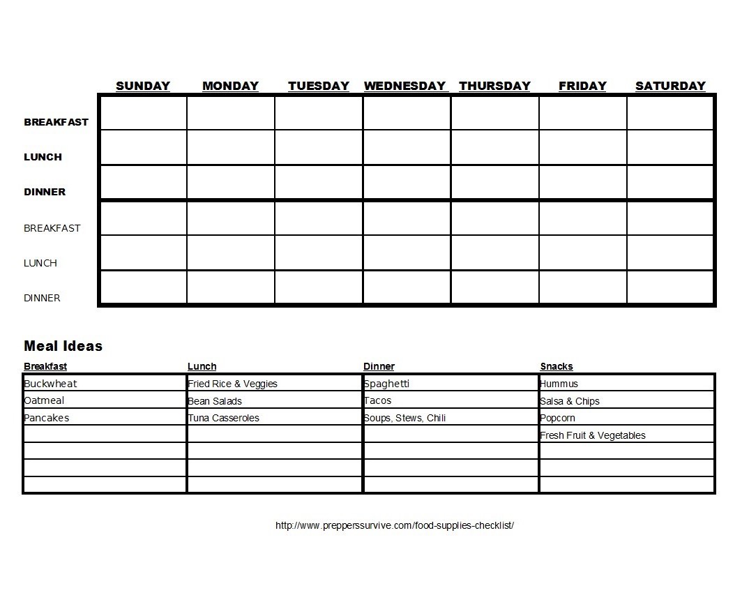 Prepper Food List