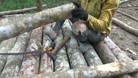 Full Video: 200 days Building Warm Survival Shelter, Bushcreaft Hut,200 day Bushwalking in the woods