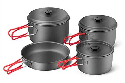 Alocs Camping Cookware, Compact/Lightweight/Durable Camping Pots and Pans Set, Camping Cooking Set..