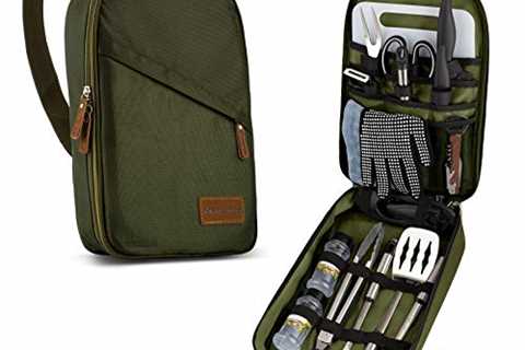Camp Kitchen Cooking Utensil Set Travel Organizer Grill Accessories Portable Compact Gear for..