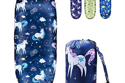 Kids Sleeping Bags for Girls – Unicorn Rainbow Space Navy – Rioyalo YOLO 45 Camping Sleeping Bags..