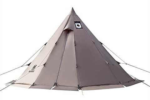OneTigris Rock Fortress Hot Tent with Stove Jack Bushcraft Shelter, 4~6 Person, 4 Season Tipi Tent..