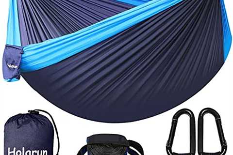 Double Camping Hammock with 2 Tree Straps, Portable Lightweight Hammocks with Ultralight Nylon..