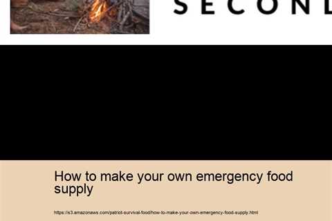 how to make your own emergency food supply