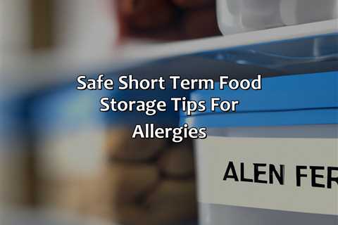 Safe Short Term Food Storage Tips For Allergies