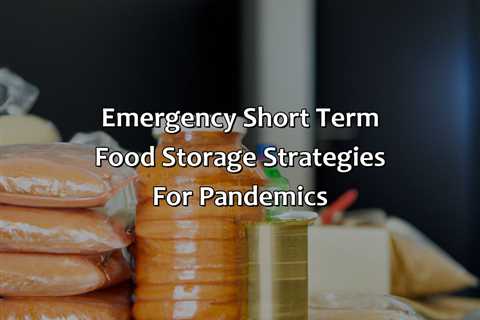 Emergency Short Term Food Storage Strategies For Pandemics