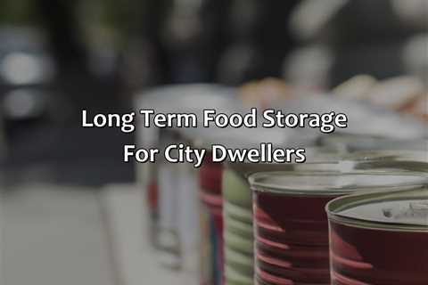 Long Term Food Storage For City Dwellers