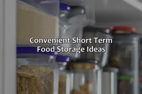 Convenient Short Term Food Storage Ideas
