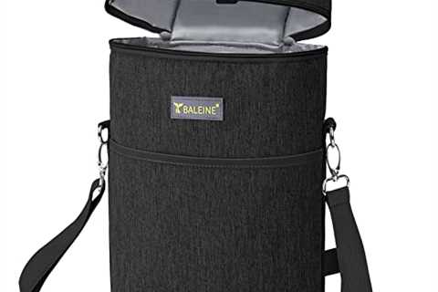 BALEINE 2 Bottle Wine Carrier - Insulated & Leakproof Wine Cooler Bag with Shoulder Strap for..