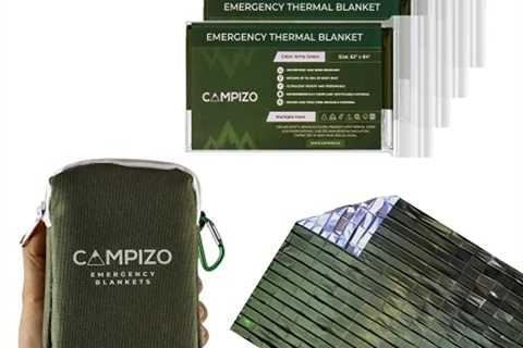 CAMPIZO 4 Pack Emergency Blankets - Thermal Blanket, Space Blanket, Mylar Blanket, Survival Blanket,..