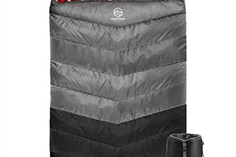 Coastrail Outdoor Double Sleeping Bag Queen-Sized for Adults Couples, 20F Degree XL Three-Zone..