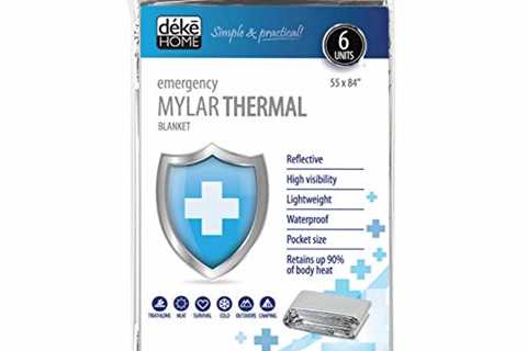 6 Pack Emergency Mylar Thermal Blankets. Space Blanket Survival rescue insulating reflective foil..