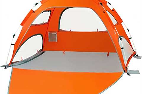 Arkali Beach Sun Shelter, Easy Pop Up Shade, Floor-Less Instant Beach Tent, UPF 50+, Orange, Size..