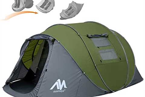 6 Person Easy Pop Up Tents for Camping - AYAMAYA Double Layer Waterproof Instant Tent with..