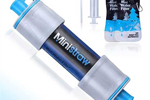 Ministraw Personal Water Filter Straw - Chlorine Reduction for Hiking, Camping, Emergency..