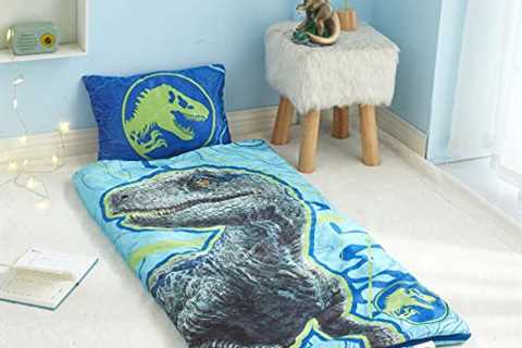 Jurassic World 2 Indoor Slumber Set, Zip Around Sleeping Bag with 13"x18" Pillow, Ages 3+,..