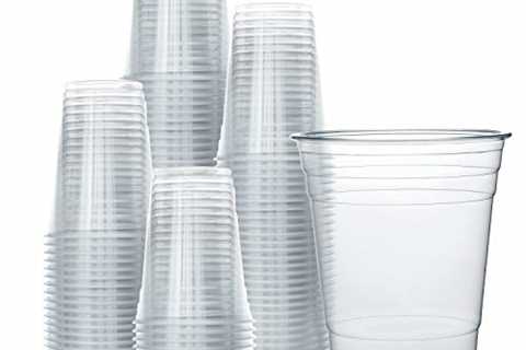 Prestee 200 Clear 16 oz Disposable Plastic Party Cups - 16 oz Plastic Cups - PET Clear for Water,..
