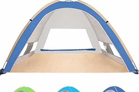 KEUMER Venustas Pop Up Beach Tent, Portable Beach Tent Automatic Sun Shelter, Lightweight Easy..