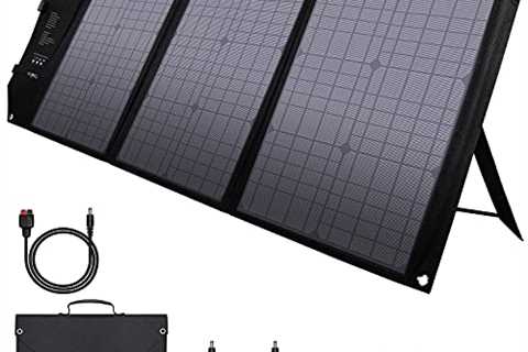 Foldable Solar Panel Charger 60W with 18V DC Output (11 Connectors) for 100W~350W Portable Power..