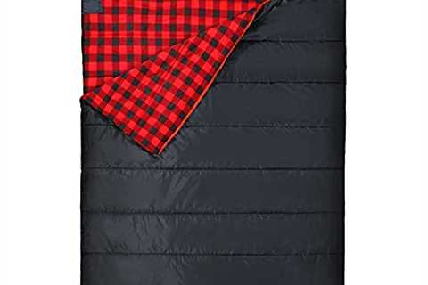 REDCAMP Large Cotton Double Sleeping Bag for Adults, 2 Person Cold Weather Warm Queen Size Flannel..