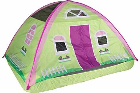 Pacific Play Tents 19601 Kids Cottage House Bed Tent Playhouse - Fits Full Size Mattress , Pink -..