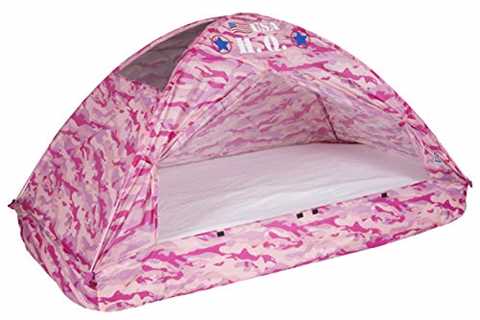 Pacific Play Tents 19781 Kids Pink Camo Bed Tent Playhouse - Twin Size - The Camping Companion