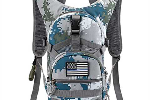 SHARKMOUTH Tactical Molle Hydration Backpack - Small Military Hydration Pack with 2L Water Bladder..
